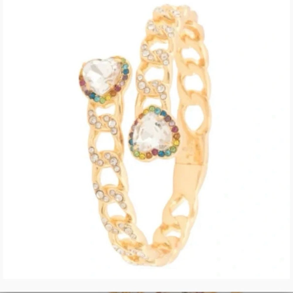 New KURT GEIGER LONDON
Rainbow Crystal Heart  Chain Bypass Bangle Bracelet - Picture 11 of 13